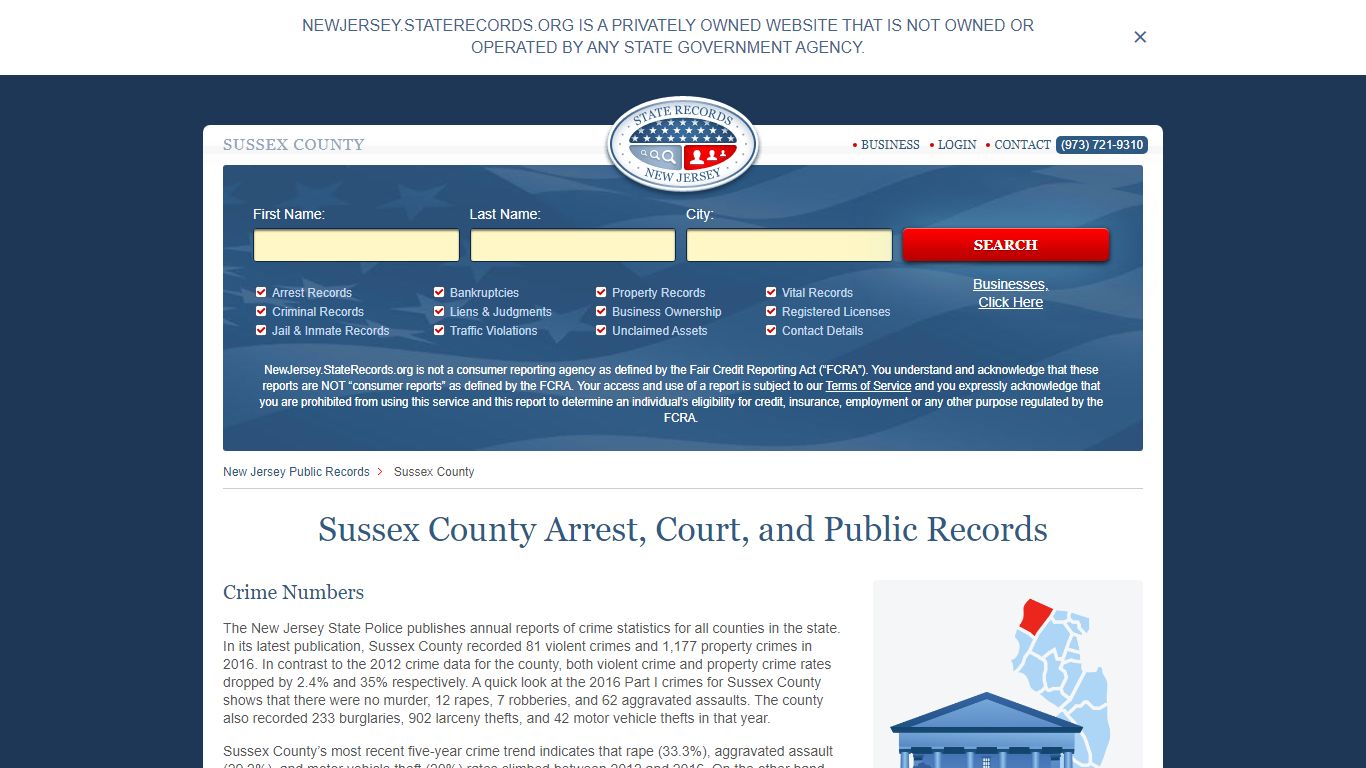 Sussex County Arrest, Court, and Public Records